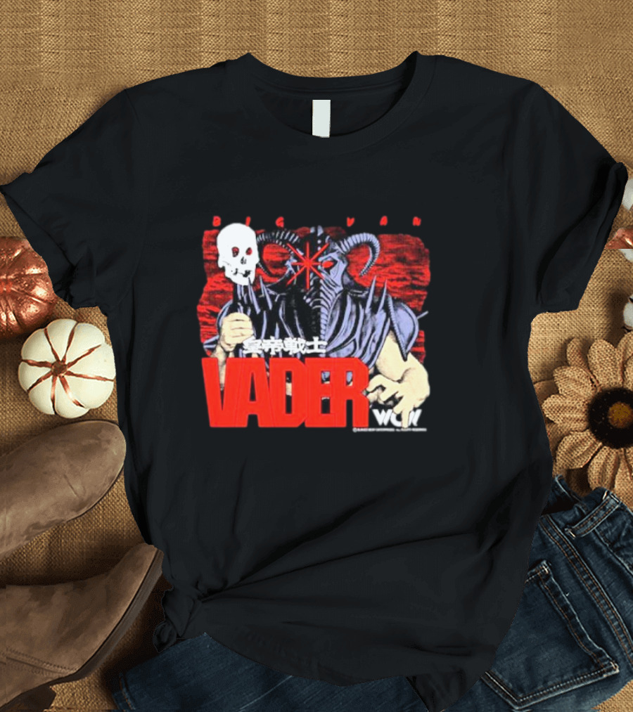 Big Van Vader WCW Skull Mask Japanese Text T-Shirt