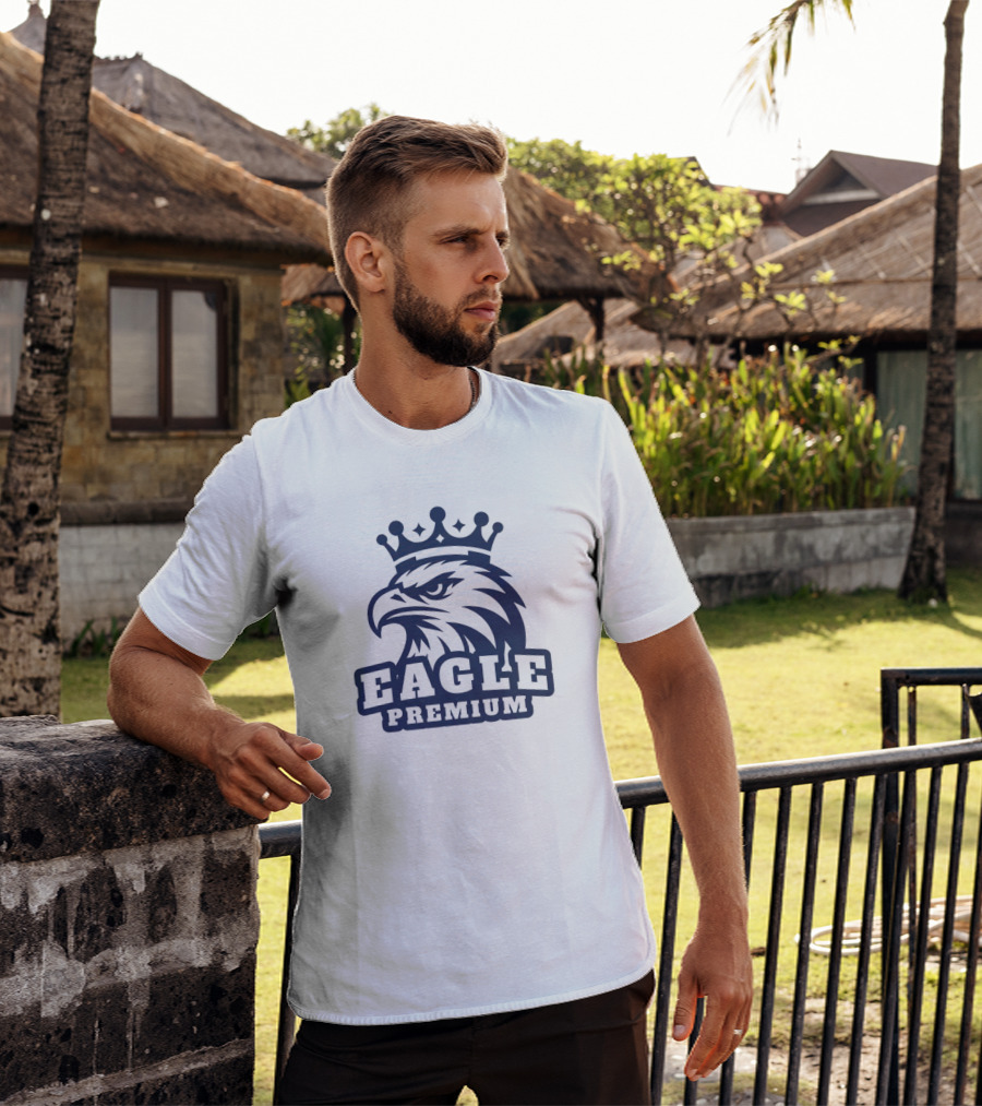 Eagle Premium Mascot With Crown T-Shirt