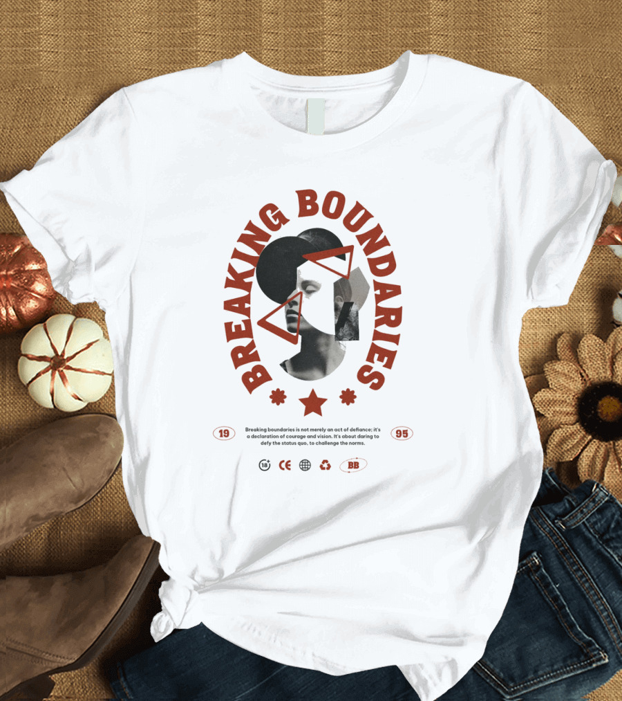 Breaking Boundaries 1995 Triangles Stars Collage T-Shirt