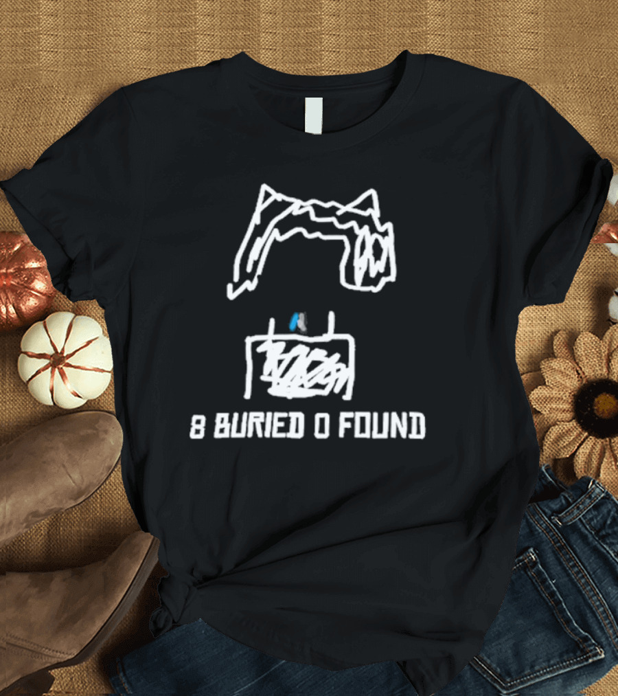 Segirly 8 Buried 0 Found Black and White Hair Sketch T-Shirt
