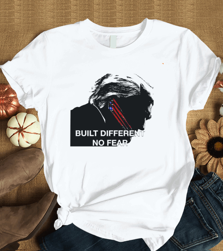 Built Different No Fear Trump Claw Stripe American Flag T-Shirt