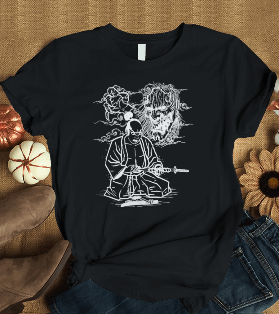 Seppuku Ritual with Samurai and Skull Spirit Signs of the Swarm T-Shirt