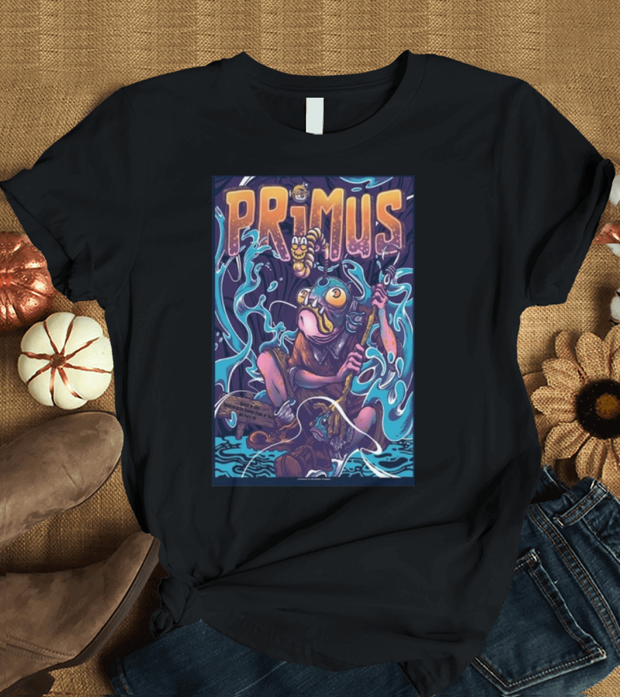 Primus Band Big Flats NY August 10 2024 Surreal Fish Creature T-Shirt