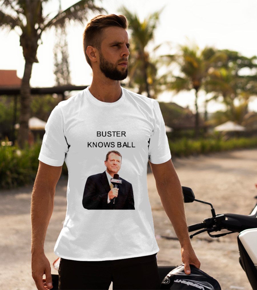 Buster Knows Ball ESPN Microphone Image T-Shirt