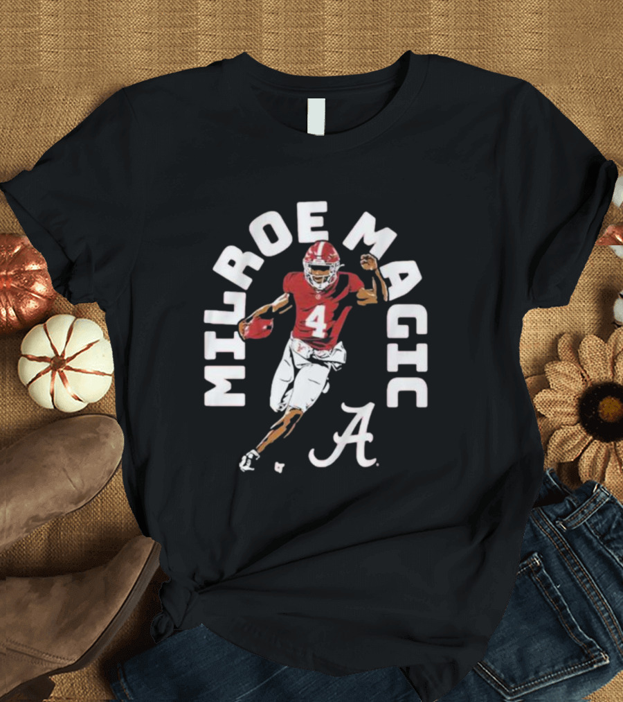 Alabama Crimson Tide Football Milroe Magic Number 4 T-Shirt