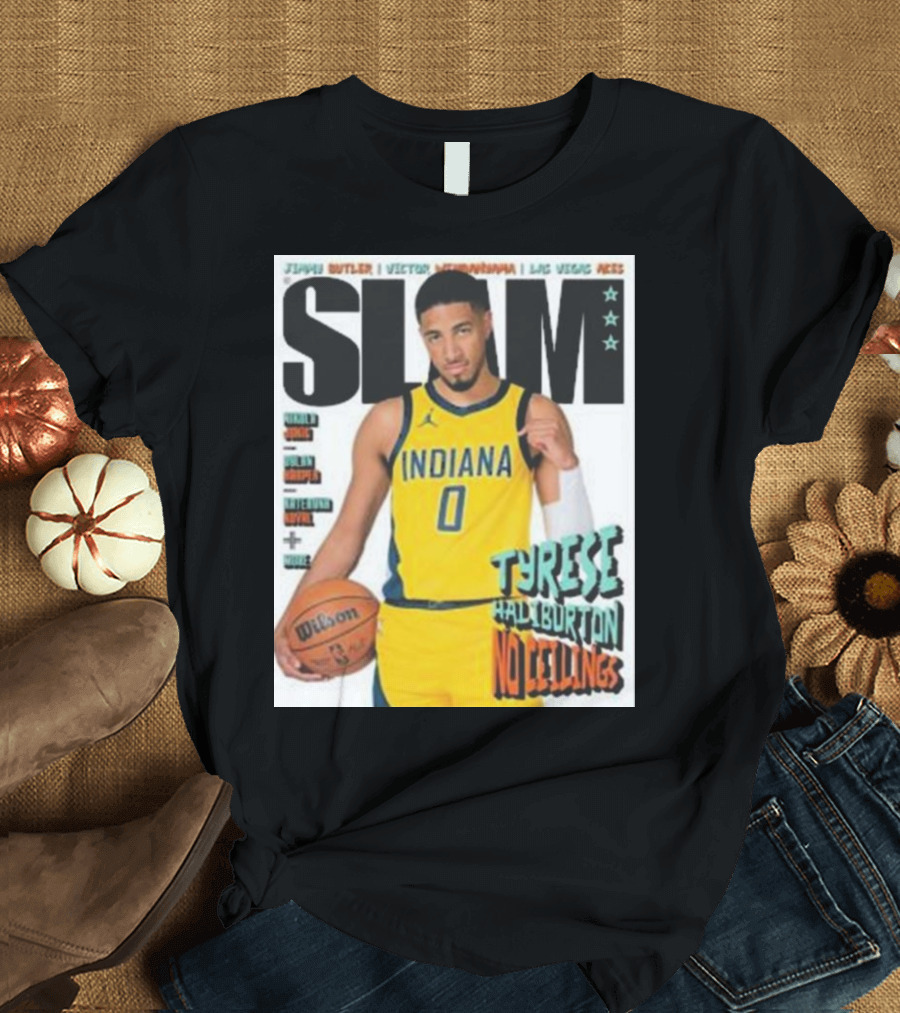 Slam Magazine Tyrese Haliburton Indiana No Ceilings Basketball Cover T-Shirt