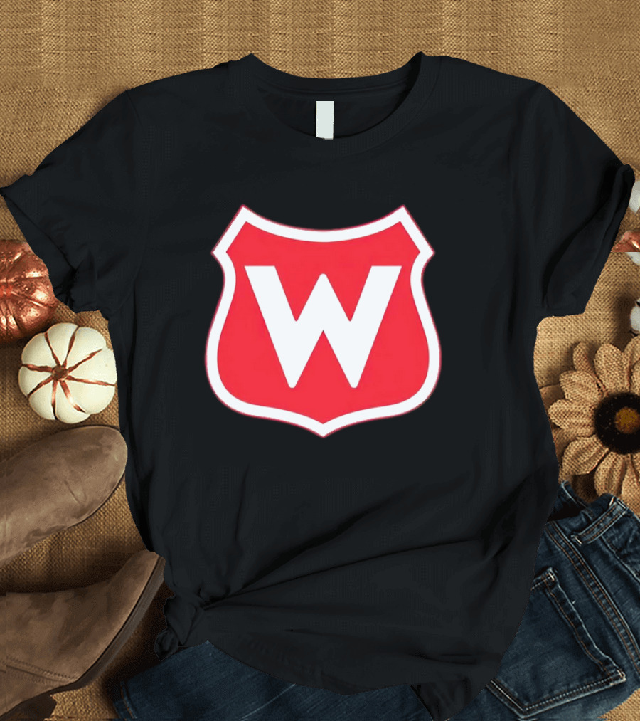 Montreal Wanderers Red White Shield Emblem with Bold W T-Shirt