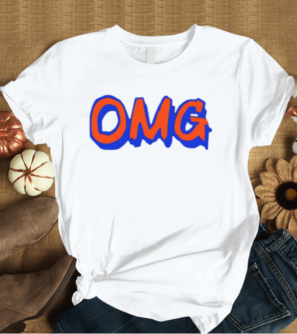 T-Shirt: New York Mets OMG Bold Blue Red T-Shirt New York Mets OMG Bold Blue Red T-Shirt