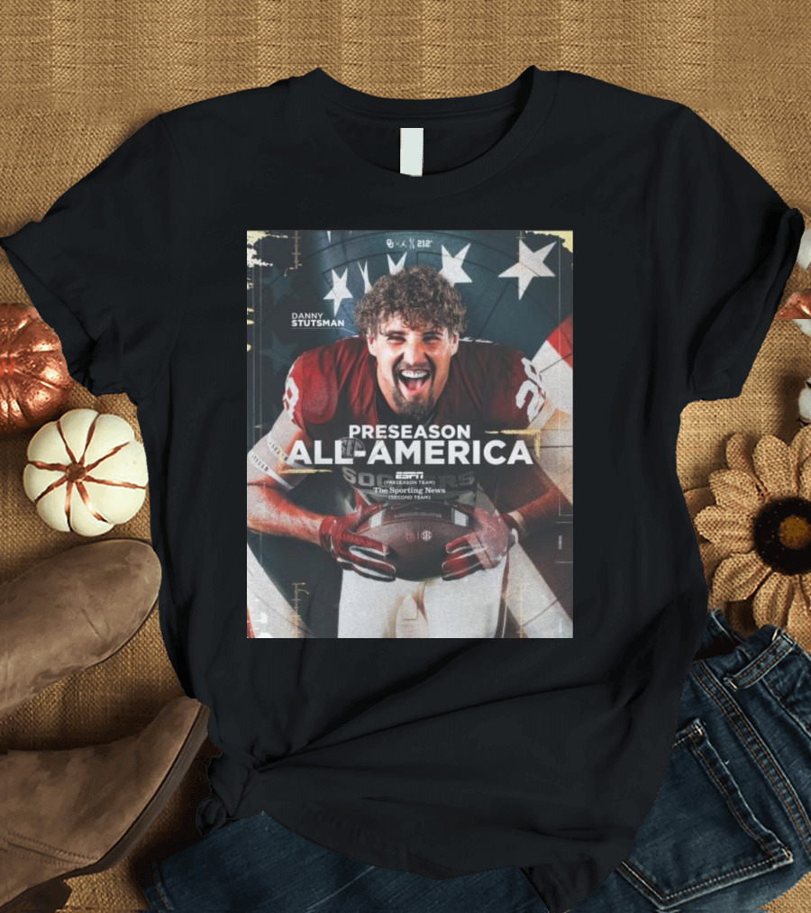 Danny Stutsman Oklahoma Football ESPN Preseason All-America Team The Sporting News Second Team T-Shirt