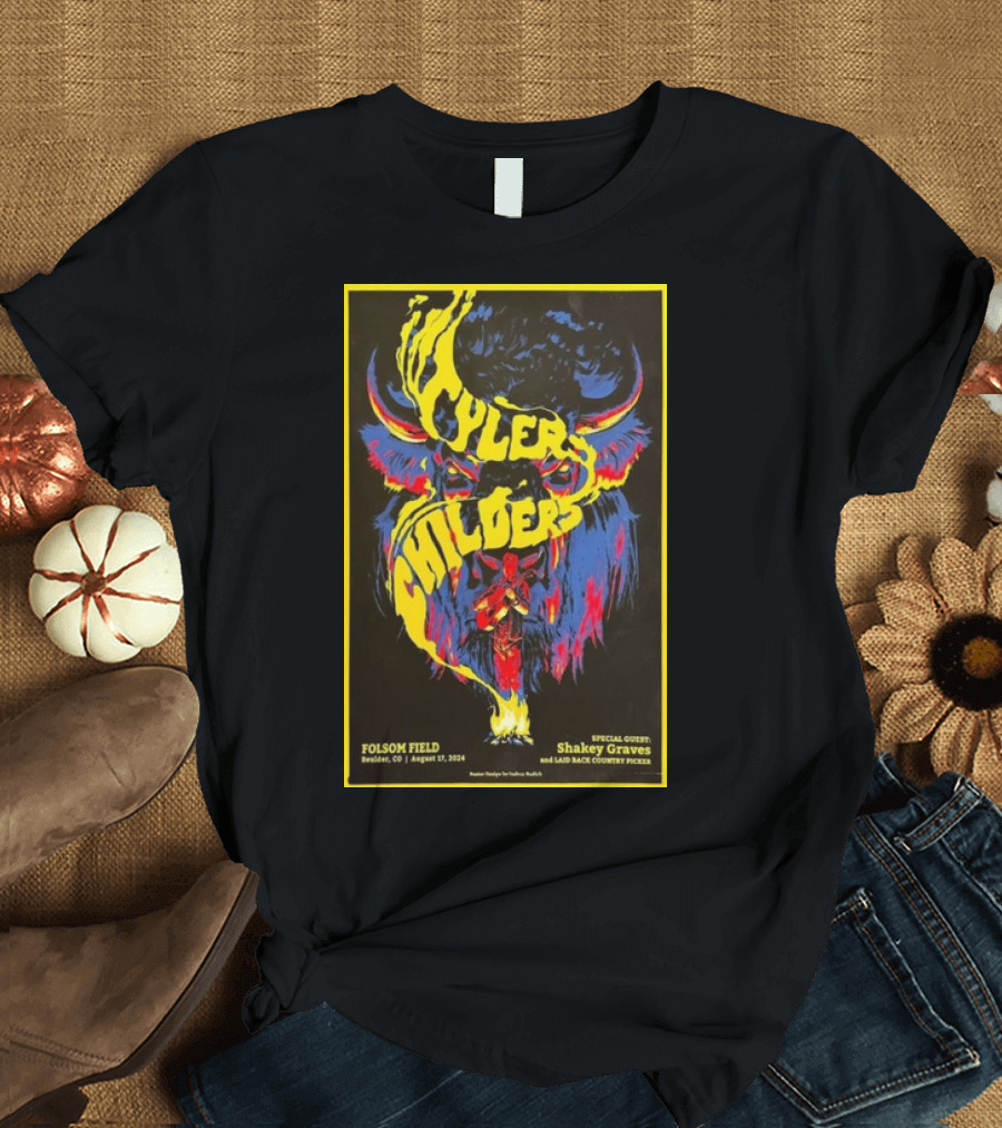 Tyler Childers Folsom Field Boulder CO August 17 2024 Special Guest Shakey Graves T-Shirt