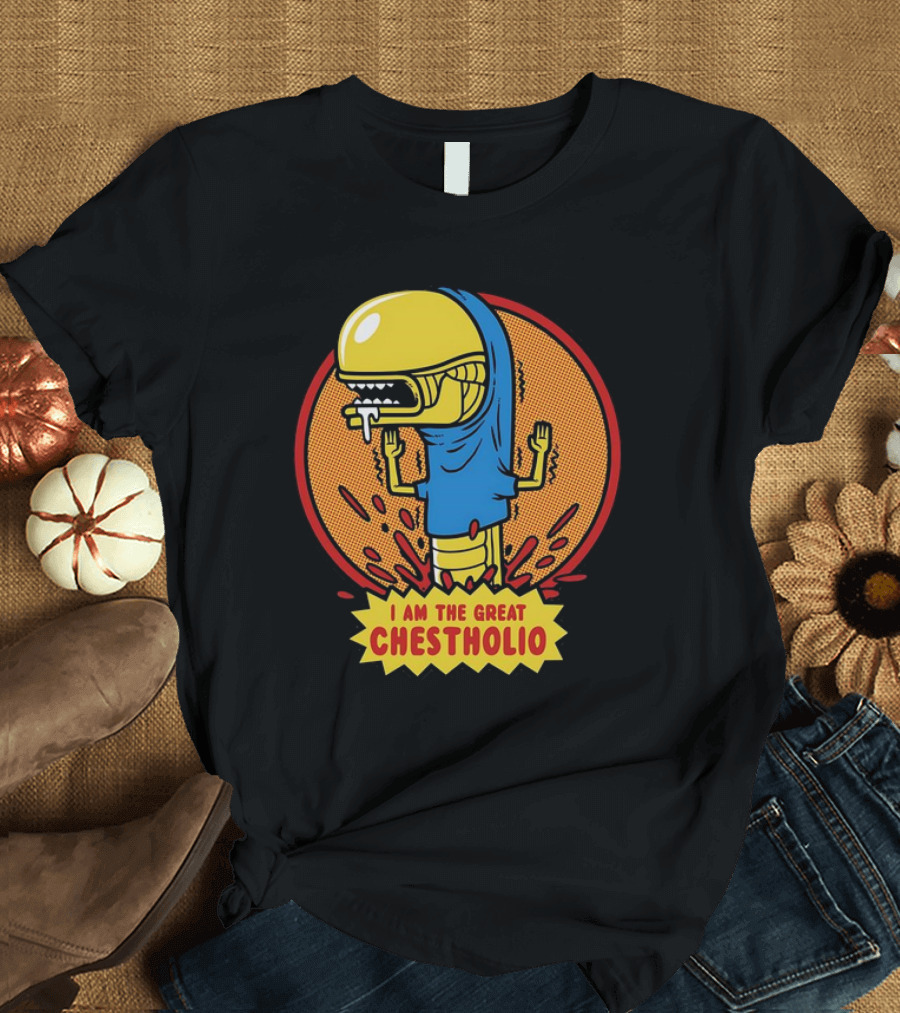 Alien Romulus Chestburster Beavis I Am The Great Chestholio T-Shirt