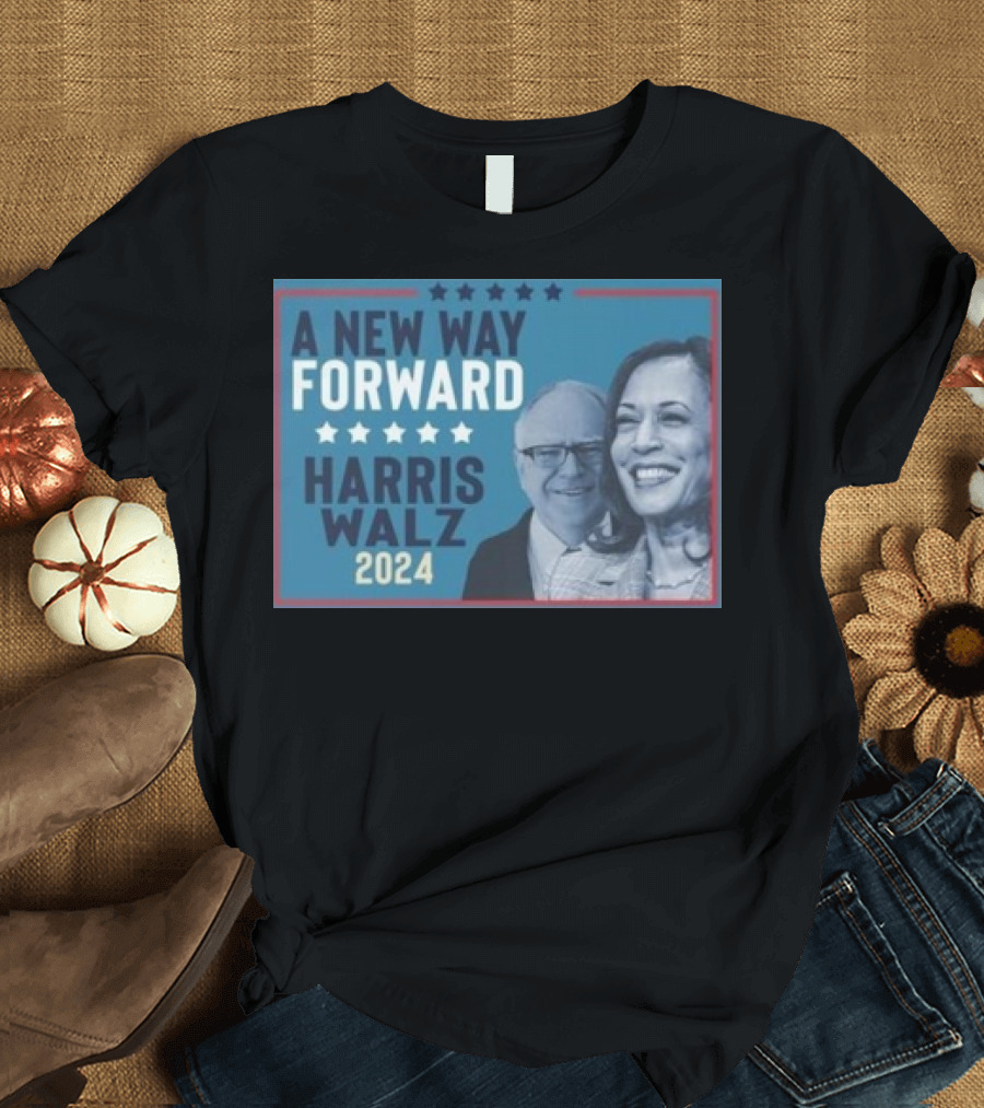 A New Way Forward Harris Walz 2024 Stars T-Shirt