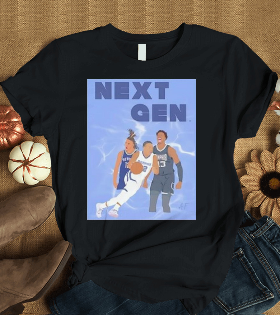 Next Gen Memphis Tigers Basketball Players Action Scene T-Shirt
