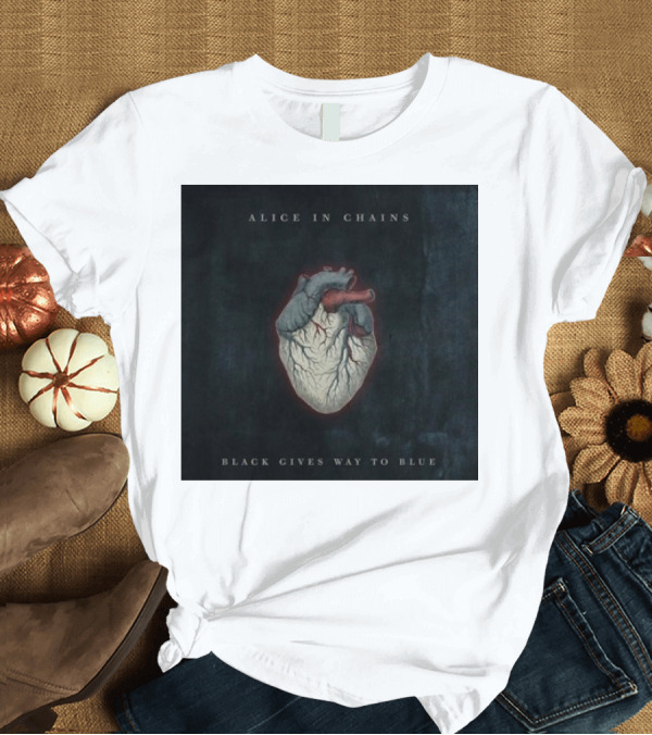 T-Shirt: Alice In Chains Black Gives Way To Blue Heart Art 27th September T-Shirt Alice In Chains Black Gives Way To Blue Heart Art 27th September T-Shirt