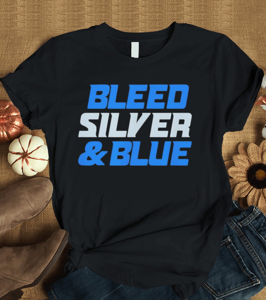 Detroit Lions Bleed Silver and Blue T-Shirt