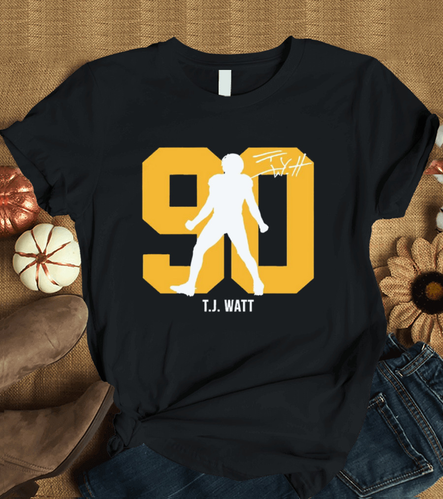 T.J. Watt 90 Silo Signature Number T-Shirt