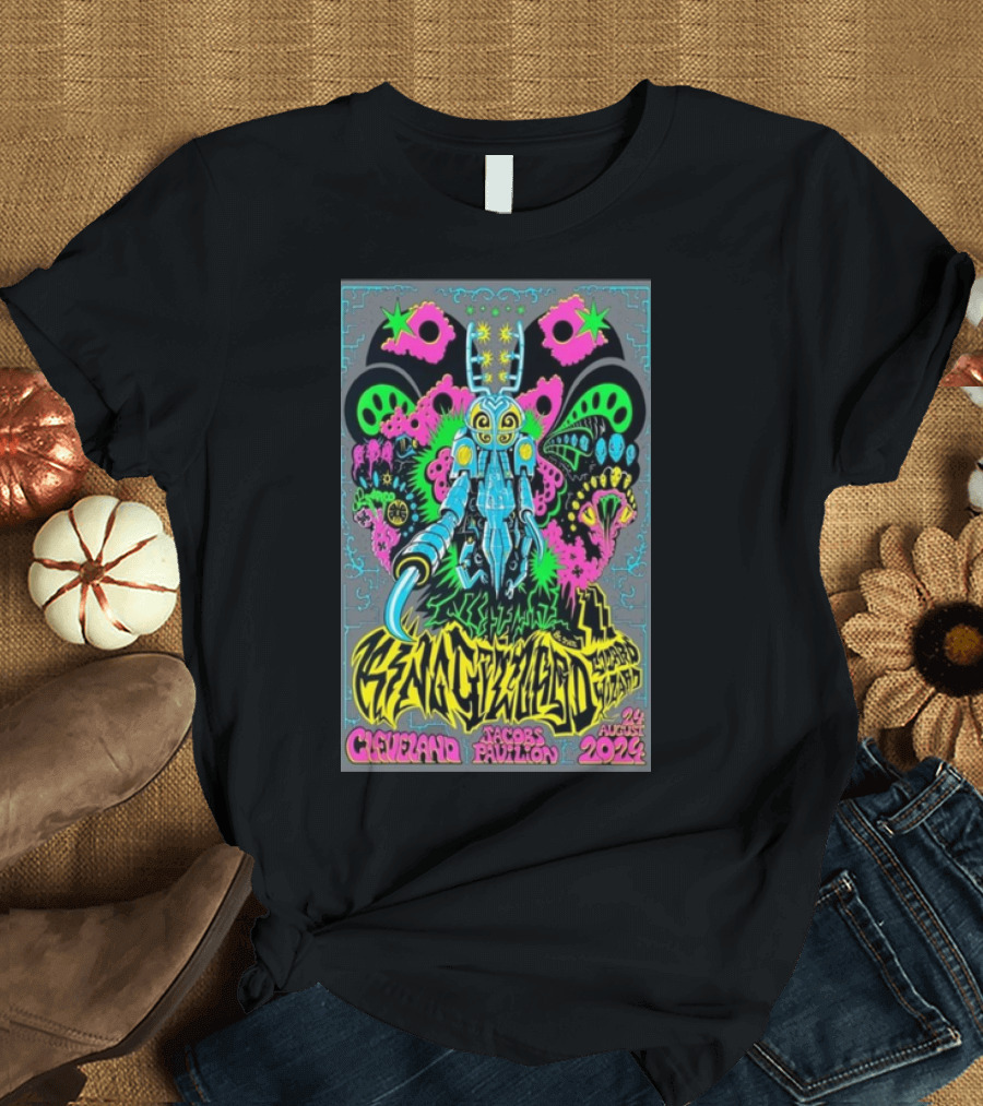King Gizzard And The Lizard Wizard Jacobs Pavilion Cleveland August 24 2024 Psychedelic Robot T-Shirt