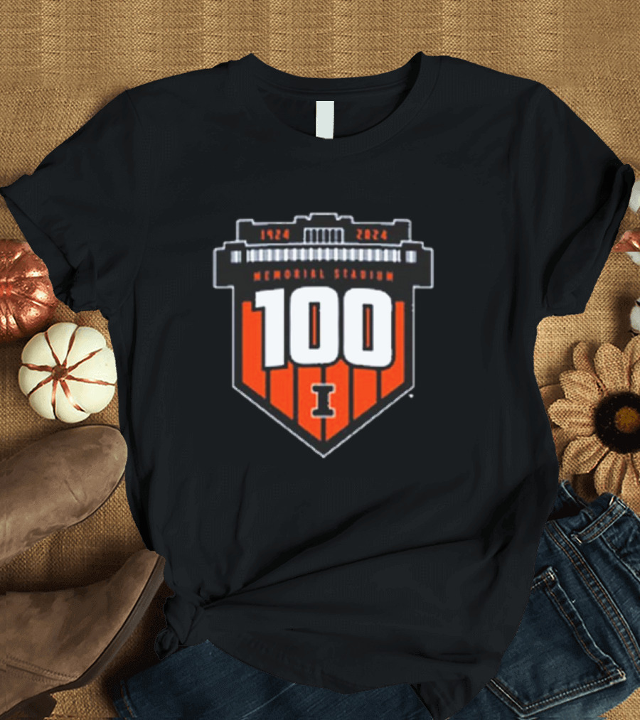 1924 2024 Memorial Stadium 100 Illinois Fighting Illini Football T-Shirt