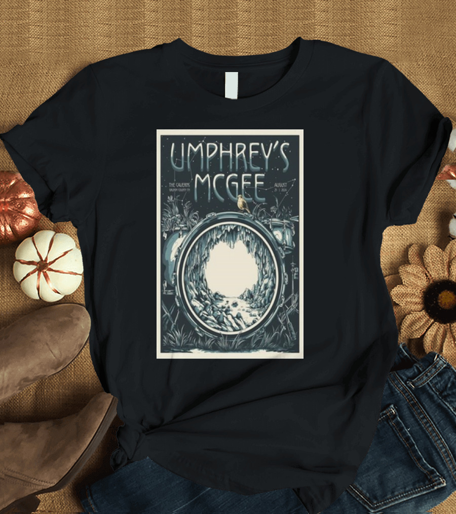 Umphrey’s McGee August 25 2024 The Caverns Pelham TN Drum Cave Scene T-Shirt