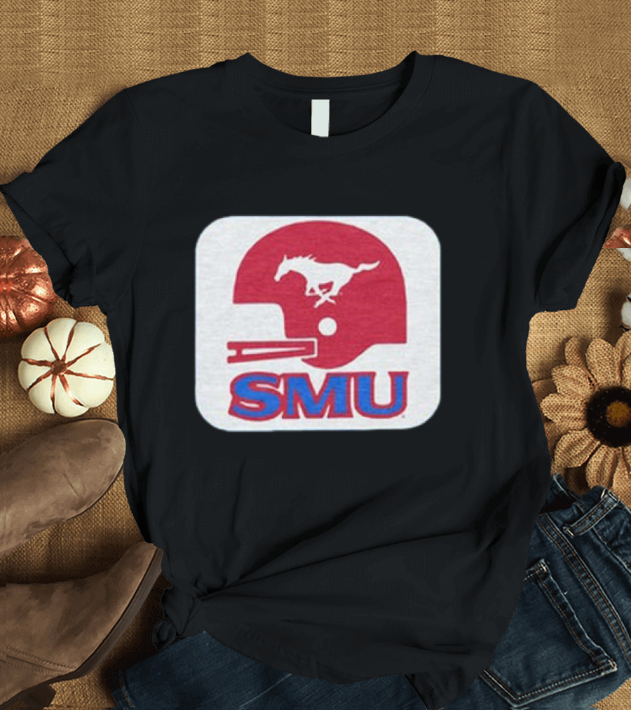 SMU Mustangs Football Red Helmet T-Shirt