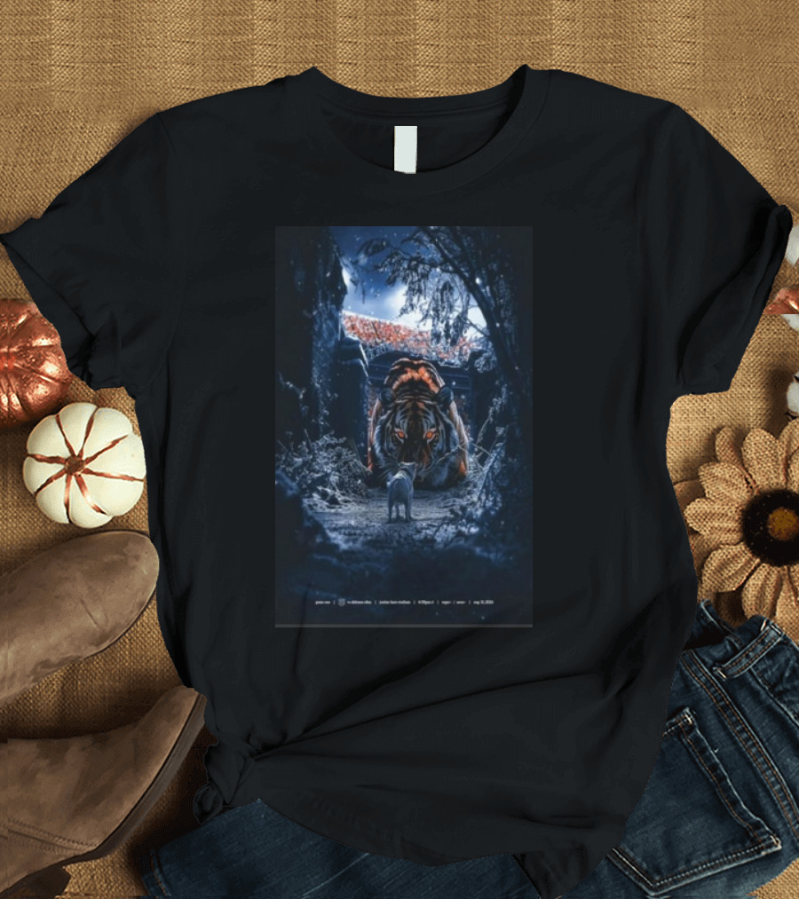 Chapter 1 Kickoff On The Plains Auburn Tigers Stadium Tiger Night Scene T-Shirt