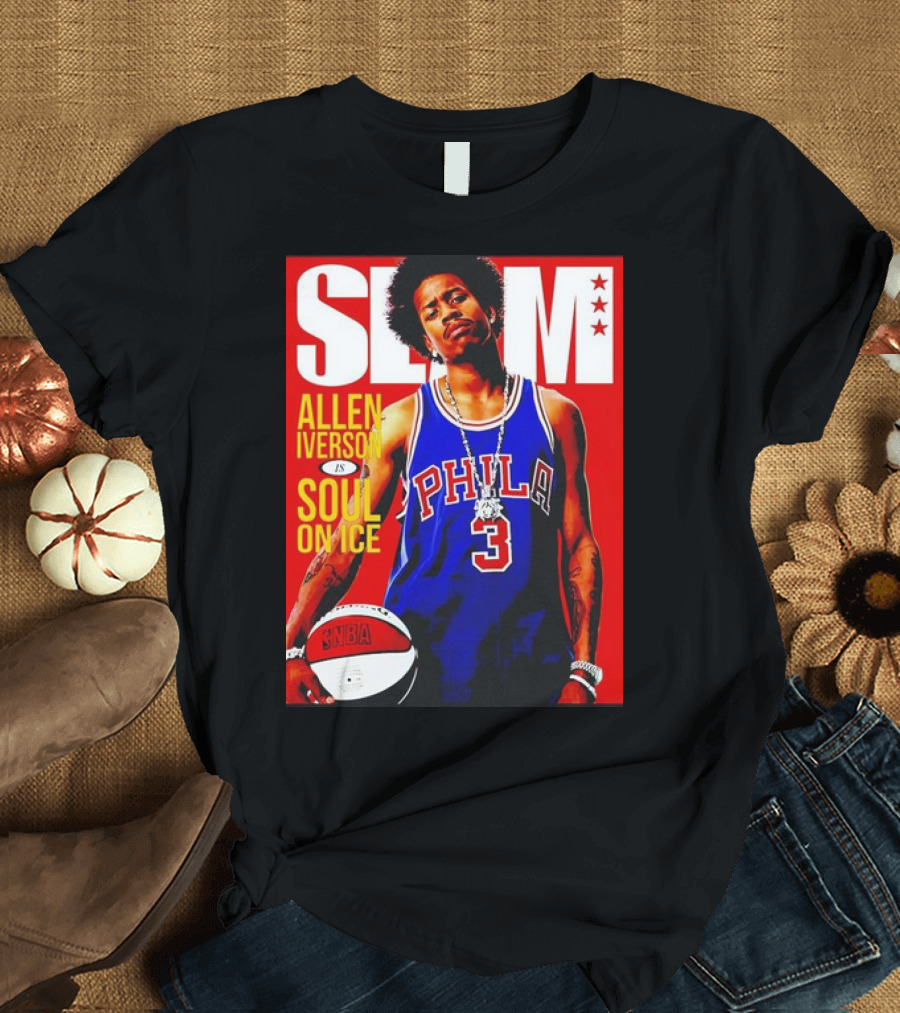 Allen Iverson SLAM Magazine Philly 3 Soul on Ice T-Shirt