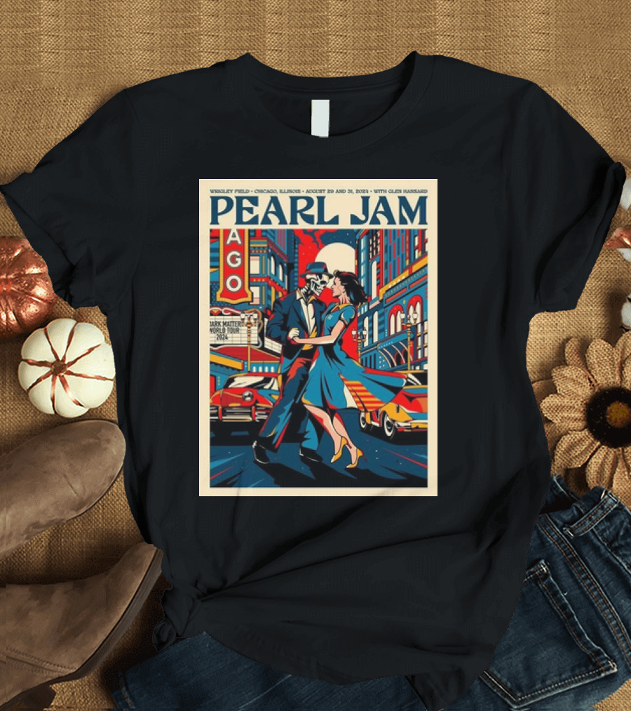 Pearl Jam Wrigley Field Chicago August 29 31 2024 With Glen Hansard T-Shirt