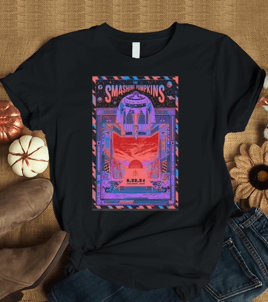 The Smashing Pumpkins August 22 2024 Cincinnati Ohio Tour Poster Sci-Fi T-Shirt