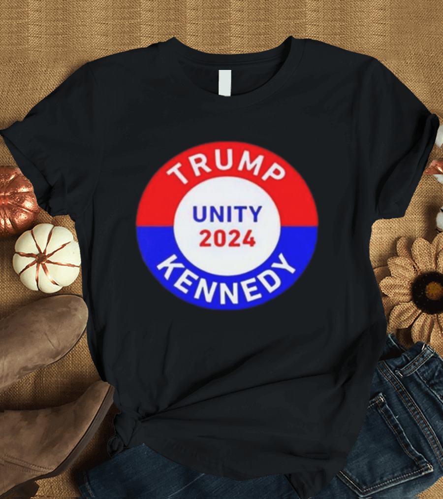 Trump Kennedy Unity 2024 Emblem with Red White and Blue Circular Motif T-Shirt
