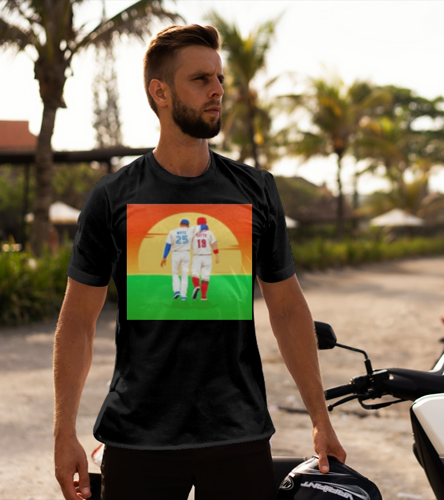 Devon White And Joey Votto Sunset Sports Moment Embrace T-Shirt