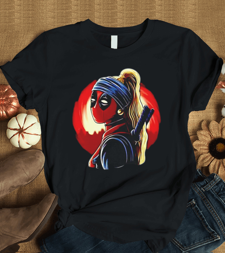 Ladypool Meets Vermeer’s Girl with a Pearl Earring Fusion T-Shirt