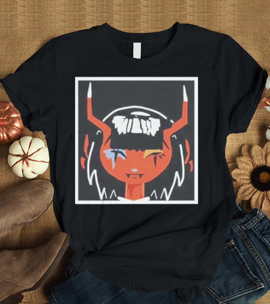Men’s Meowskulls Anime Character Visual with Horns and Face Paint T-Shirt