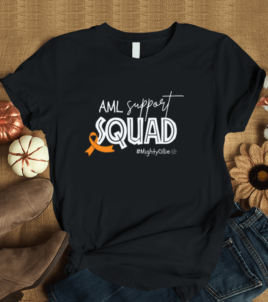 AML Support Squad Mighty Ollie Orange Ribbon #MightyOllie T-Shirt