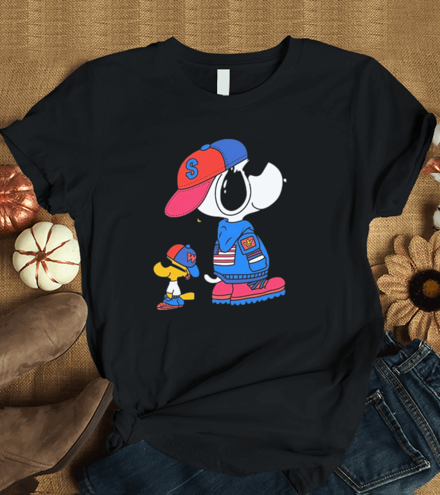 Snoopy and Woodstock 2 Cool 2024 Sports Style Colorful Outfits T-Shirt