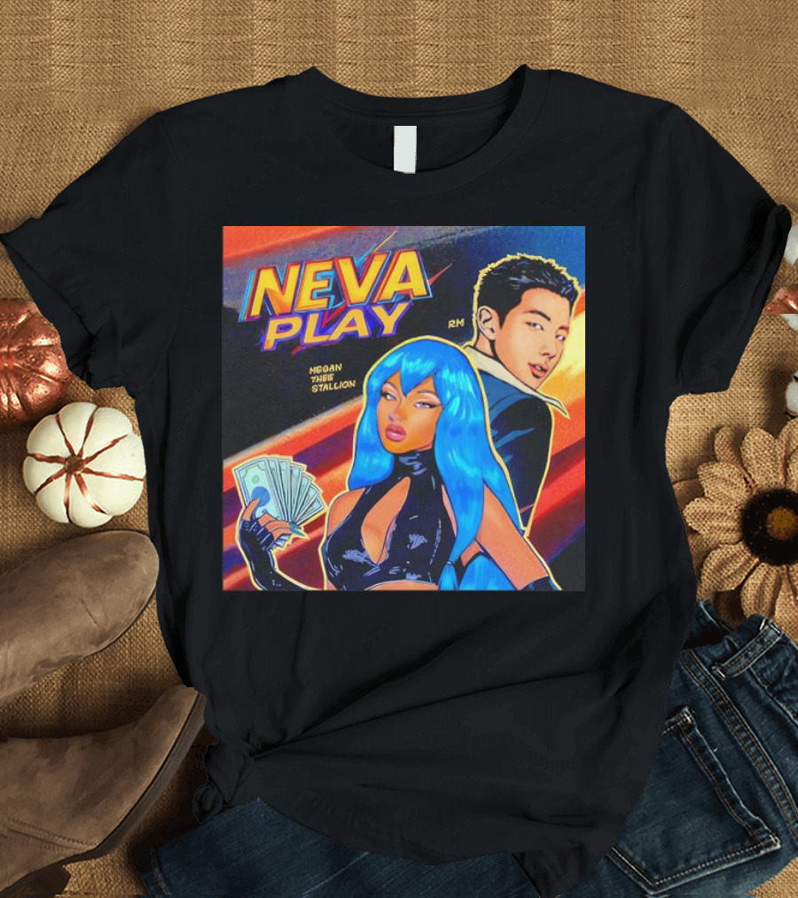 Neva Play Megan Thee Stallion RM Comic Style Money Cards Vibrant Colors T-Shirt