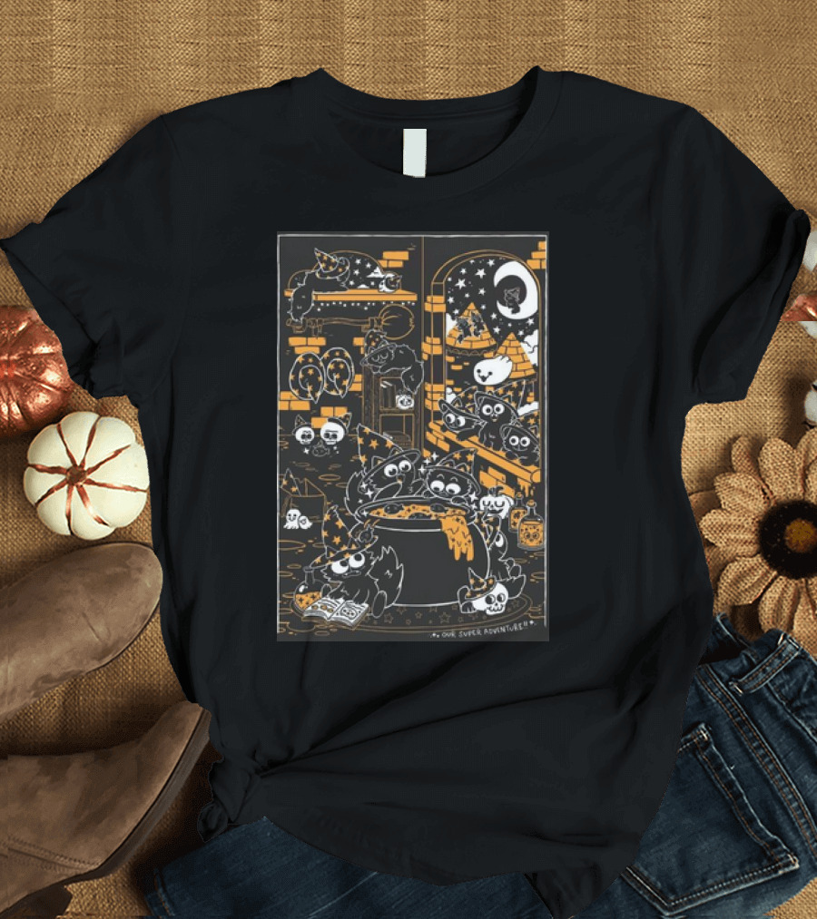 Our Super Adventure Wizard Cats in Magical Potion Room T-Shirt