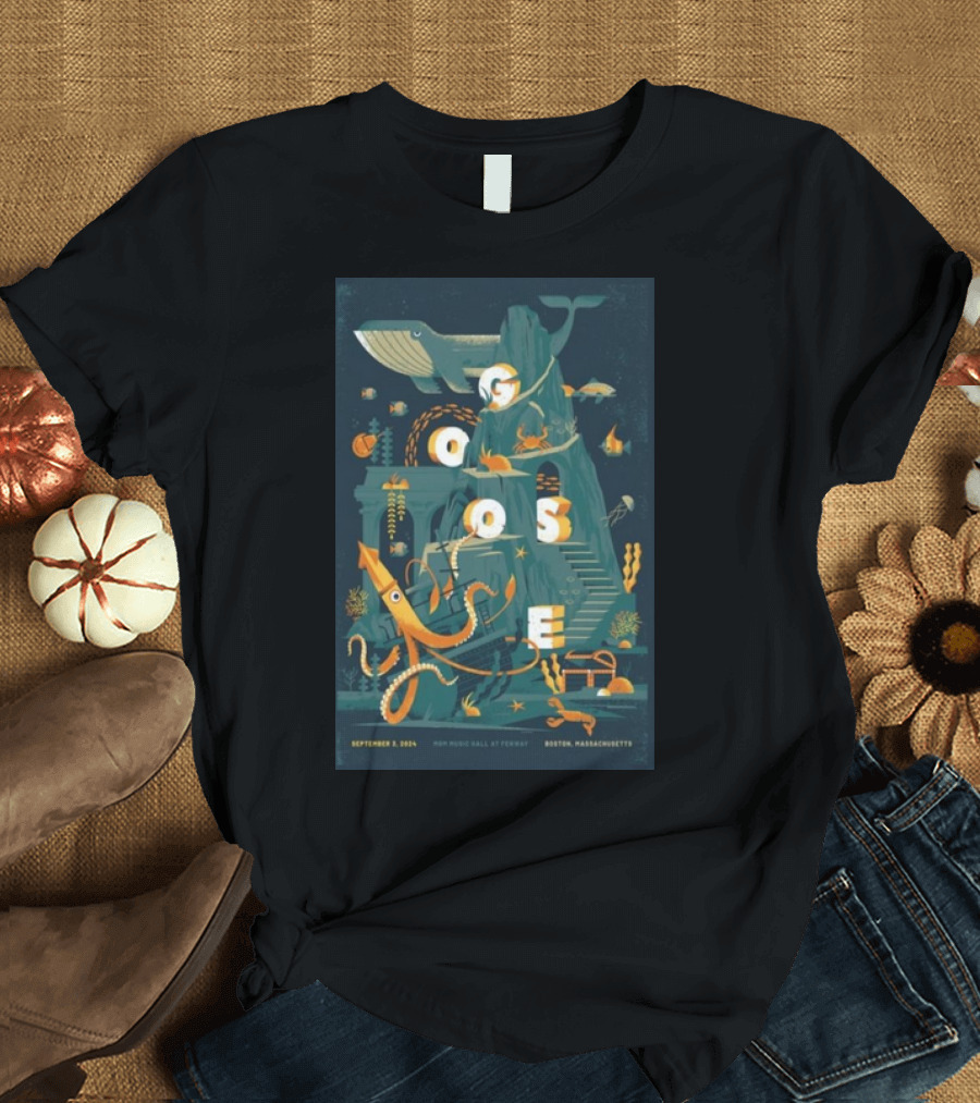 Goose Live at MGM Music Hall Fenway Boston September 3 2024 Ocean Adventure T-Shirt