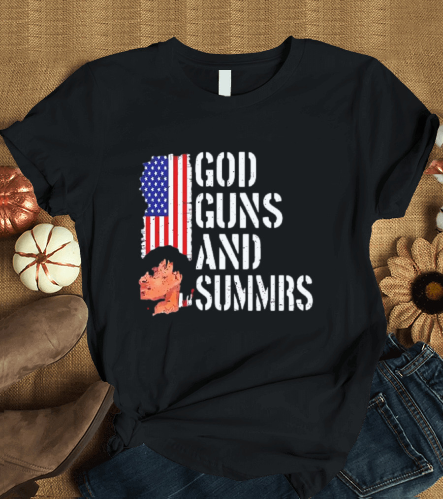 Kankan God Guns and Summrs American Flag Iconic T-Shirt