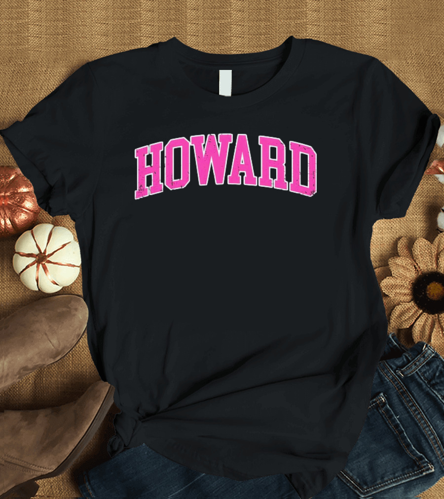 Howard University Pink Arch Text T-Shirt