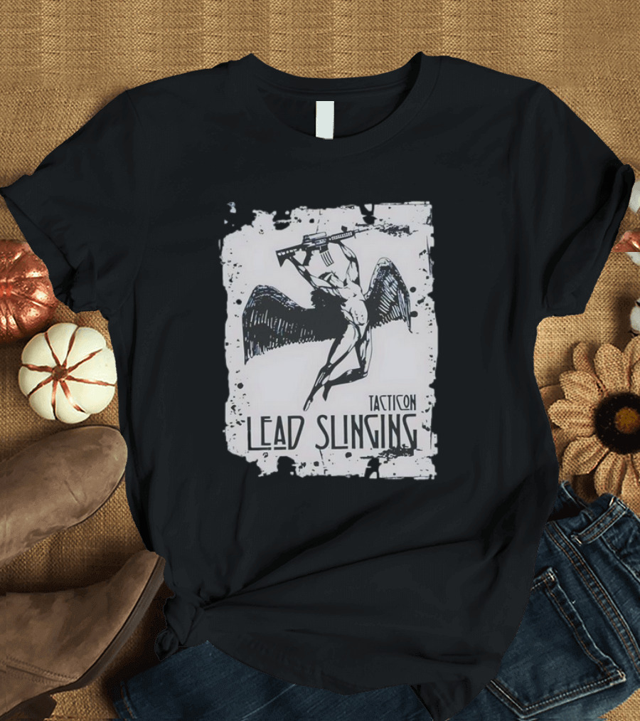 Tacticon Lead Slinging Angel with Rifle T-Shirt