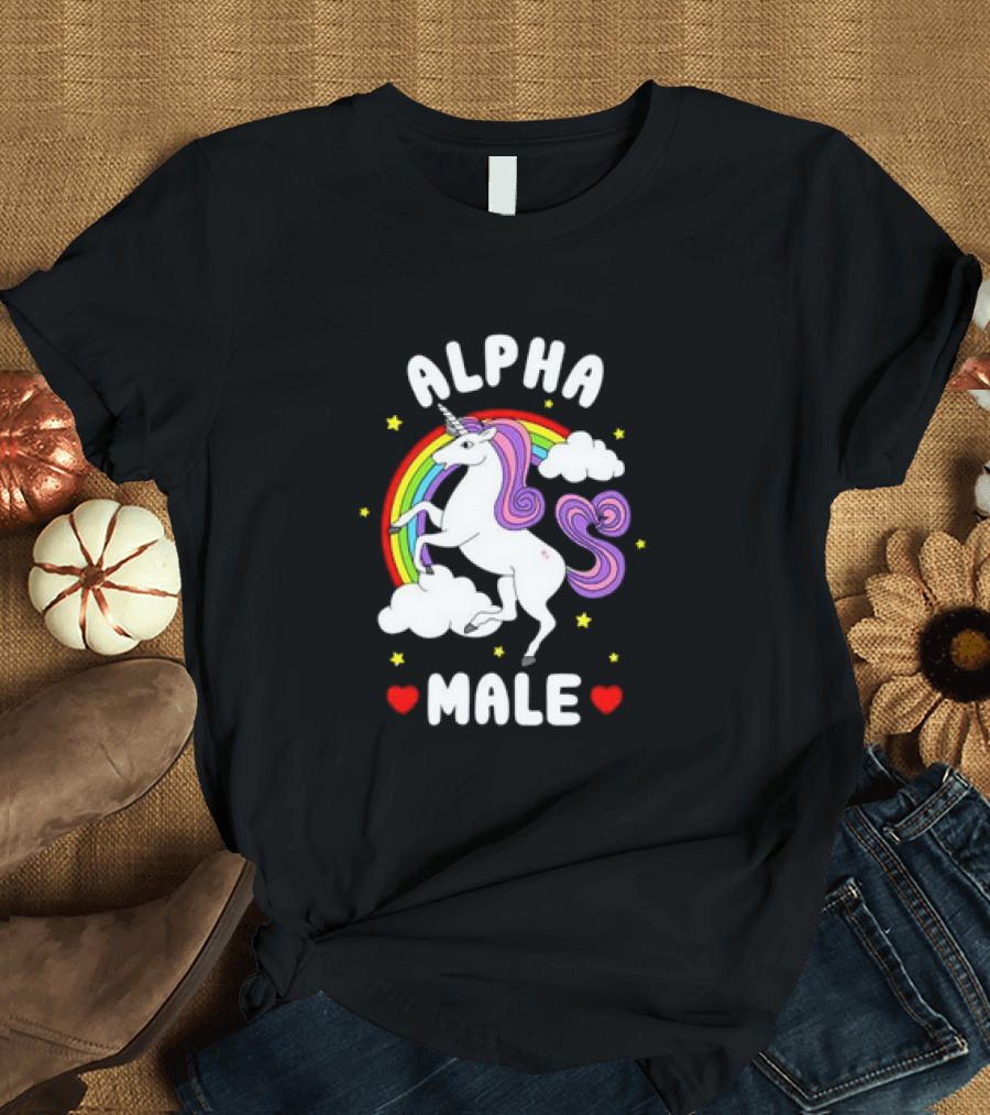 Alpha Male Unicorn Rainbow Father's Day T-Shirt