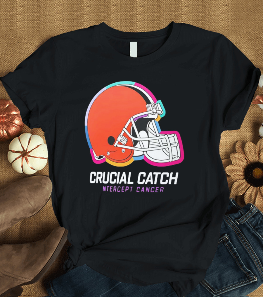 Cleveland Browns Crucial Catch Intercept Cancer 2024 NFL T-Shirt
