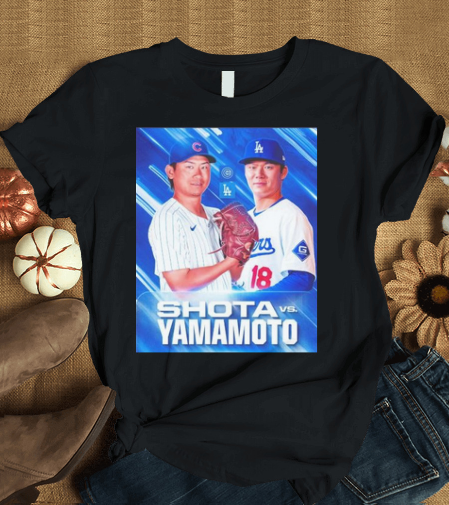 SHOTA vs YAMAMOTO Two Japanese-Born Rookie Dodgers Cubs Baseball Matchup T-Shirt