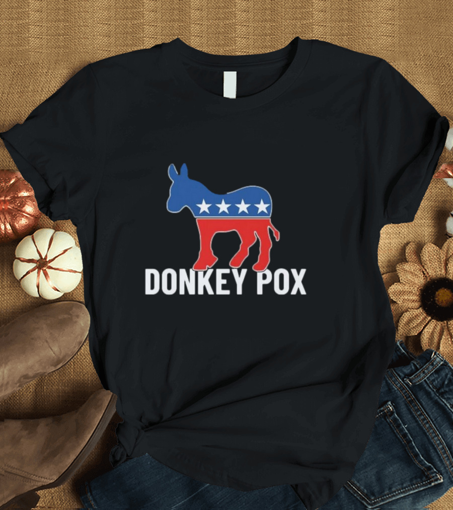 Donkey Pox The Disease Killing America Political Satire Elephant Stars T-Shirt