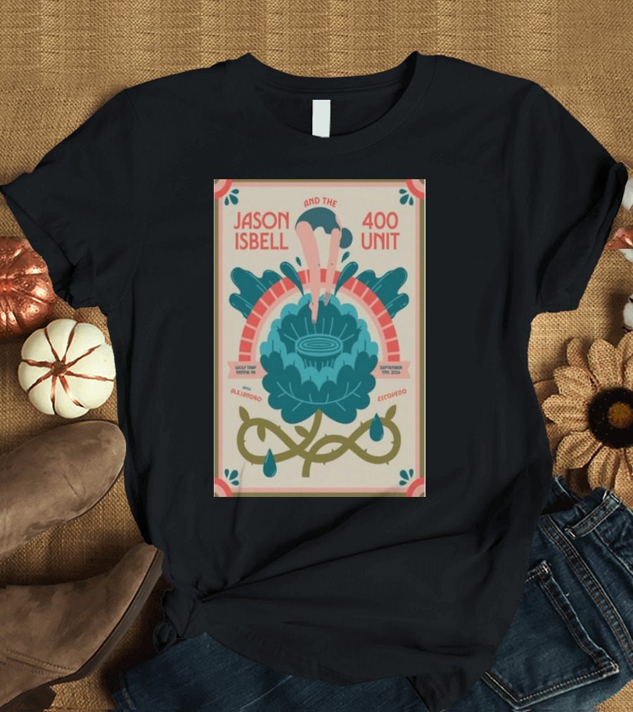 Jason Isbell And The 400 Unit September 11 2024 Wolf Trap Vienna VA Alejandro Escovedo T-Shirt