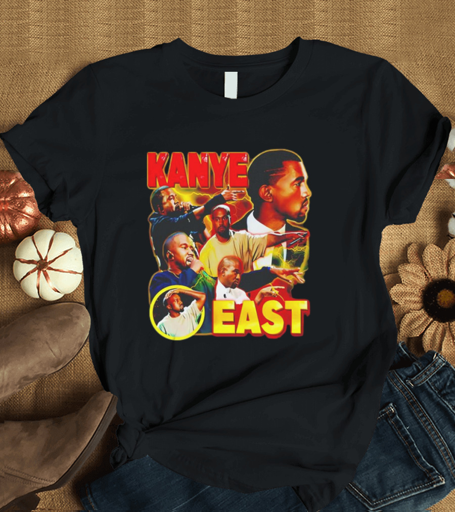 Kanye West Kanye East Rapper Star Retro Multicolor Faces T-Shirt