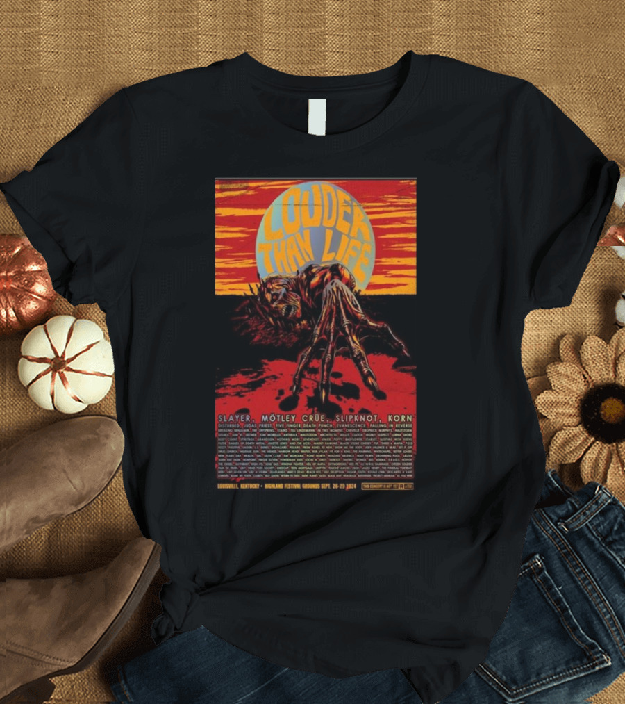 Louder Than Life Music Festival Louisville KY 2024 Slayer Mötley Crüe Slipknot Korn Event T-Shirt