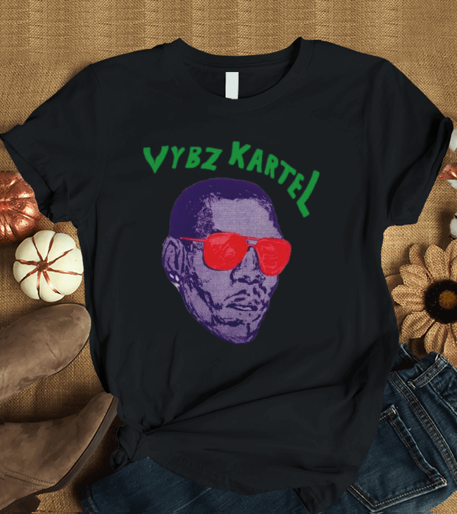 Vybz Kartel 2024 Red Sunglasses T-Shirt