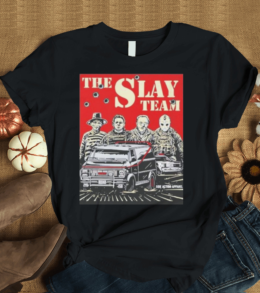 Horror Movie Characters Van Slay Team T-Shirt