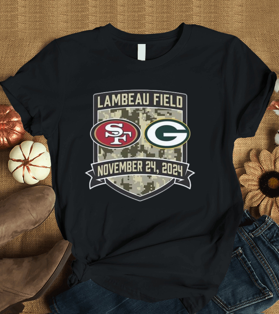 San Francisco 49ers vs Green Bay Packers November 24 2024 Lambeau Field Matchup T-Shirt